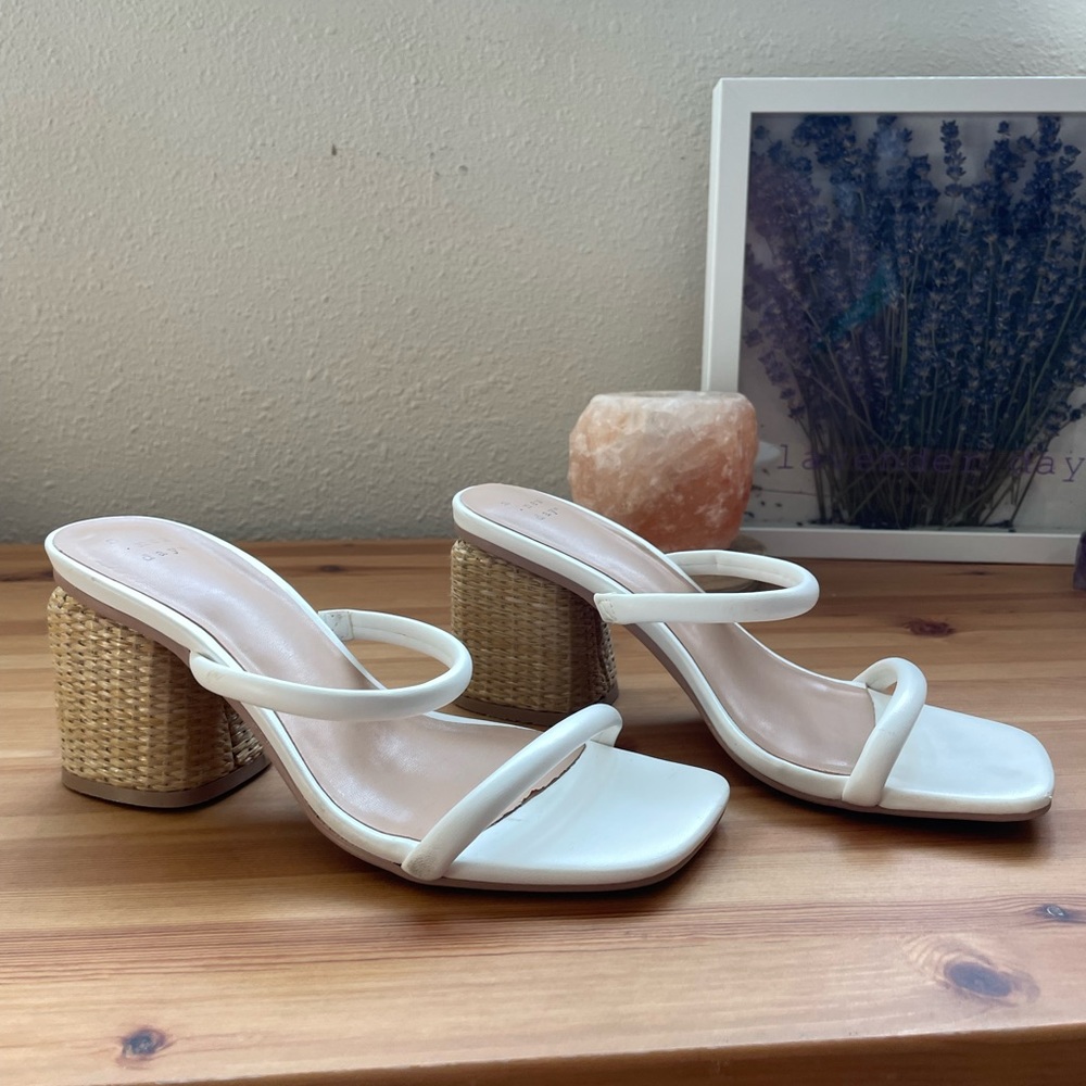 A New Day white sandal heels